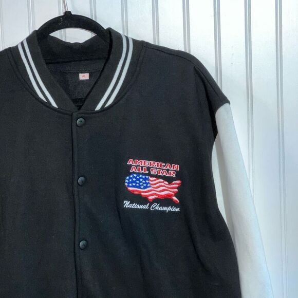 American All Star National Champion Jacket Men’s Adult Large Black /White/Red - Picture 5 of 11